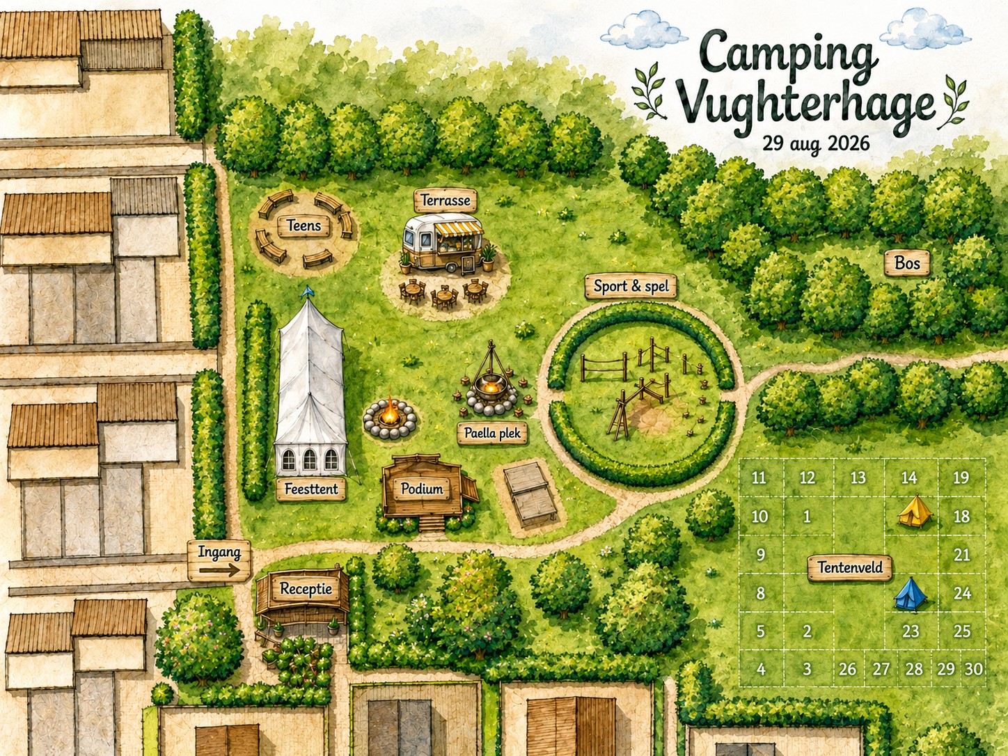 Plattegrond van Camping De Vugterhage